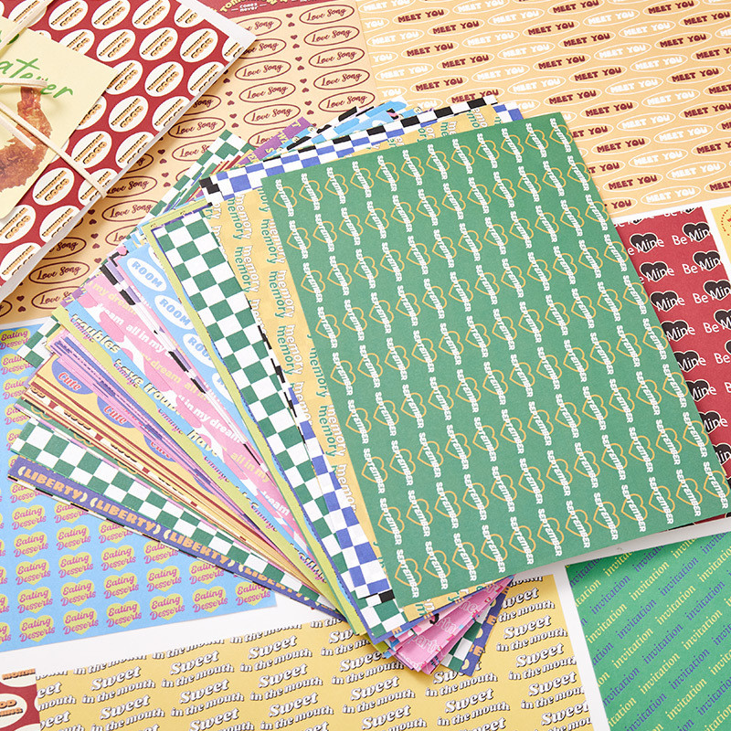 

30 Sheets Large Dot grain Material paper Decorative Scrapbooking Background paper Junk Journal Supplies Craft Wrapping paper