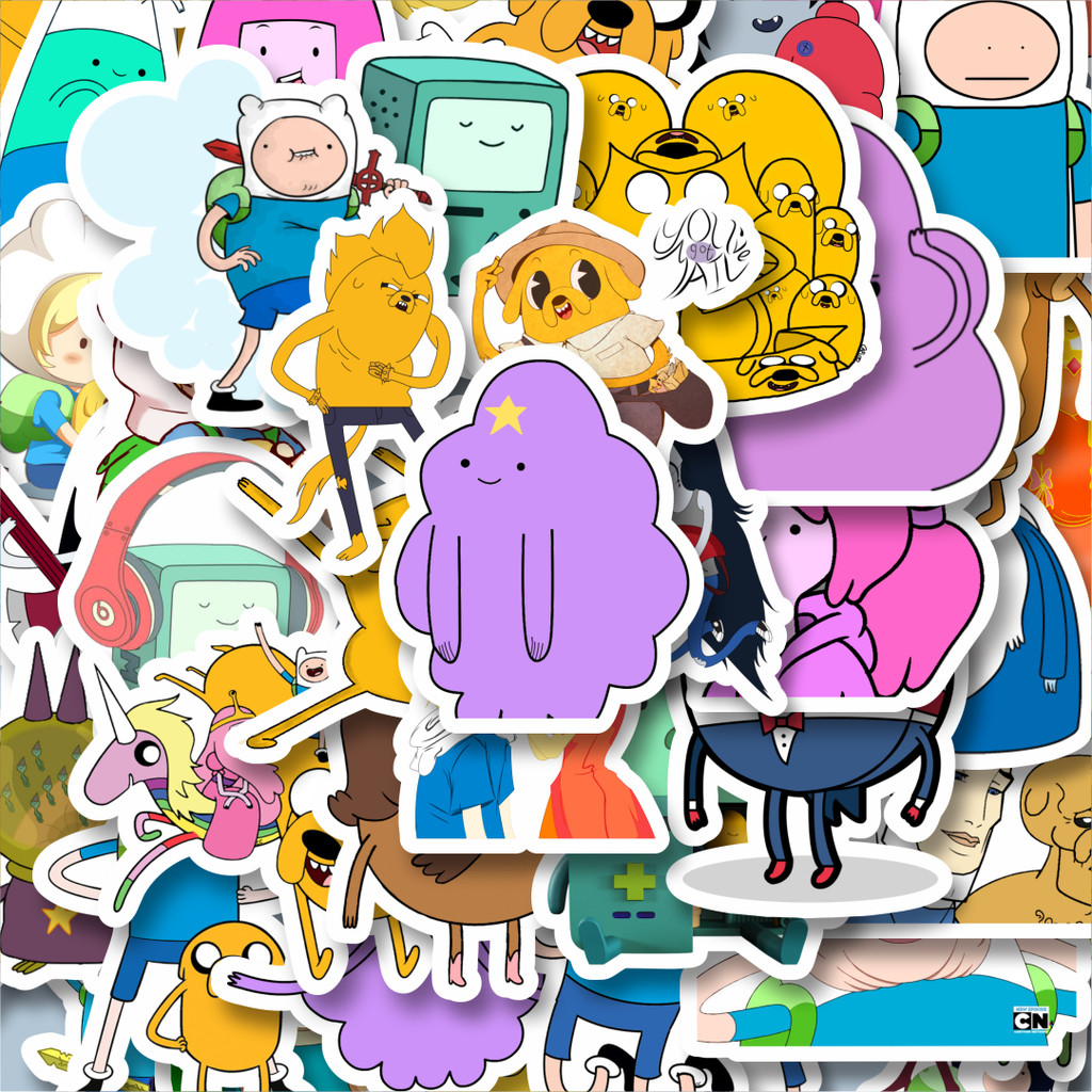 

100PCS Lucu Stiker Kartun Series Adventure Time Character Mix 4 Stiker Aesthetic Stiker Anti Air Stikers Berperekat Waterproof sticker decal buat Motor Helm Buku Journal Koper Casing HP Laptop Botol Minum Hadiah anak