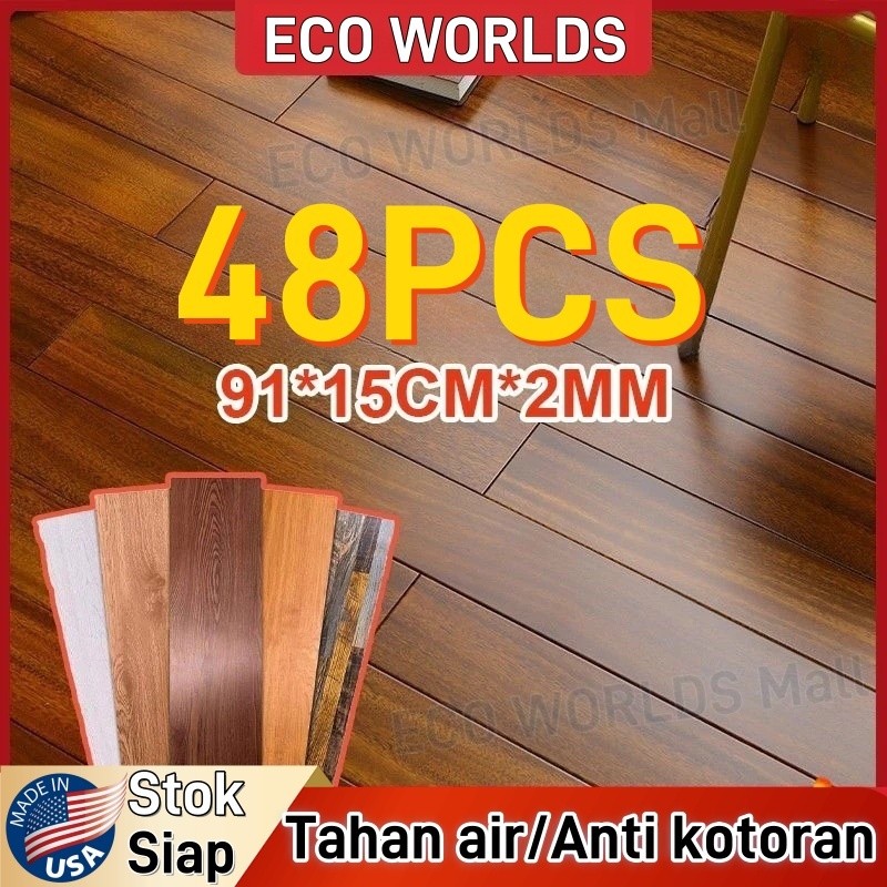Vinyl lantai parket pvc lantai vinyl motif kayu dengan Lem stiker lantai semen kasar anti air
