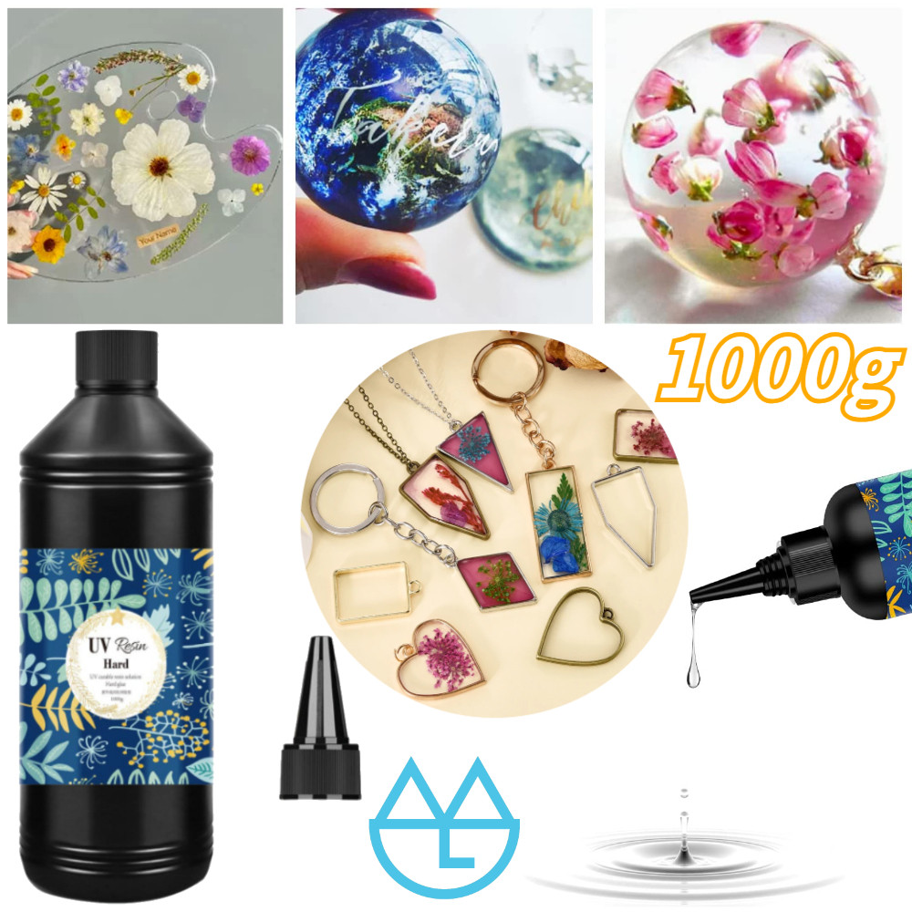 1000g Resin Uv Bening/Resin Uv Hard/Lem Uv Resin Hard/DIY Resin Clear/Resin Ultraviolet Craft DIY
