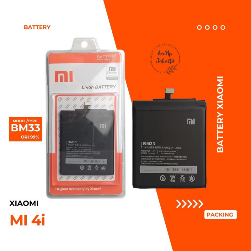 Baterai Batre Mi 4i BM 33 Original Batrei Battery Batrai Mi4i BM33 Ori