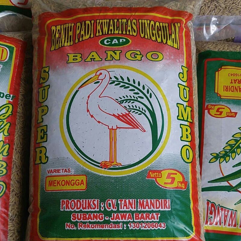 Benih Padi Mekongga Kemasan 5 kg Bersertifikat Label Ungu