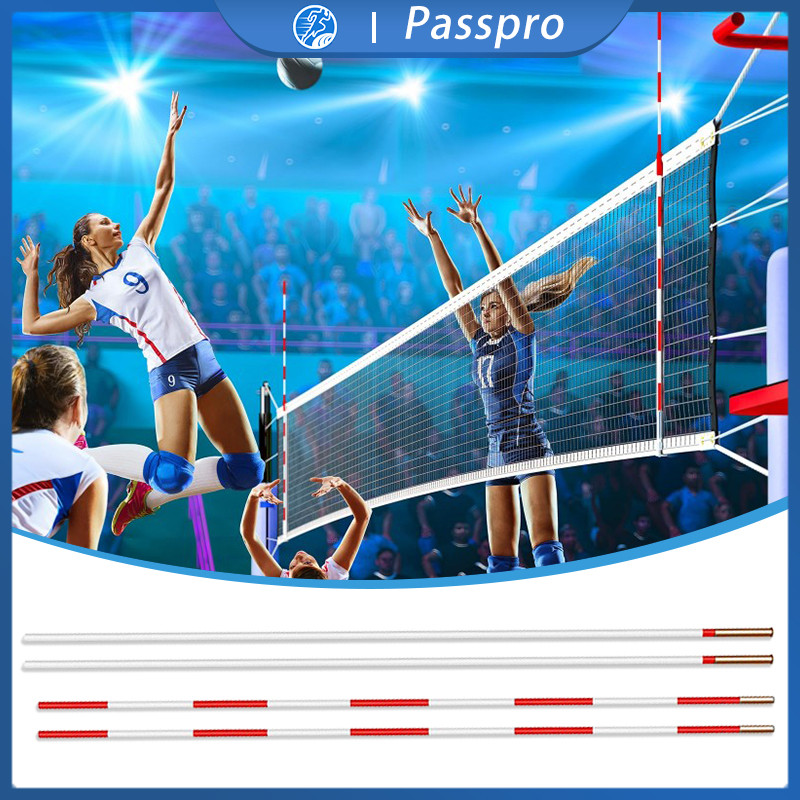 ​​​​4 Pcs Antena Net Voli Premium Dengan Root Kuat Padat Lentur Untuk Lapangan Volly Dalam Kondisi B