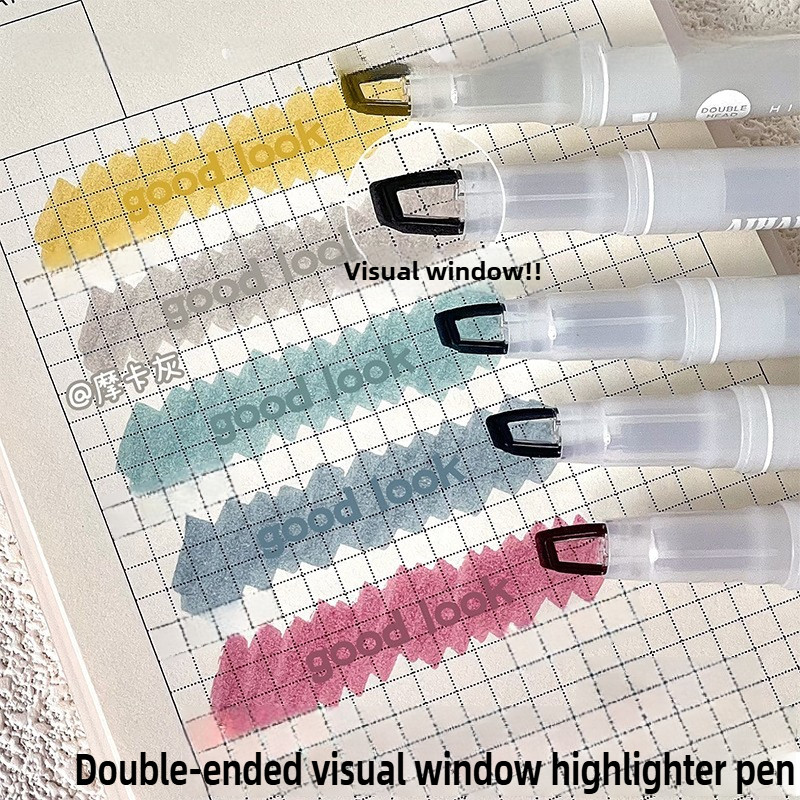 

25/5 Colors Clear View Highlighter Pens Double Tip Soft Light Colors Visible Tip for Marking School Office Supplies Stationery