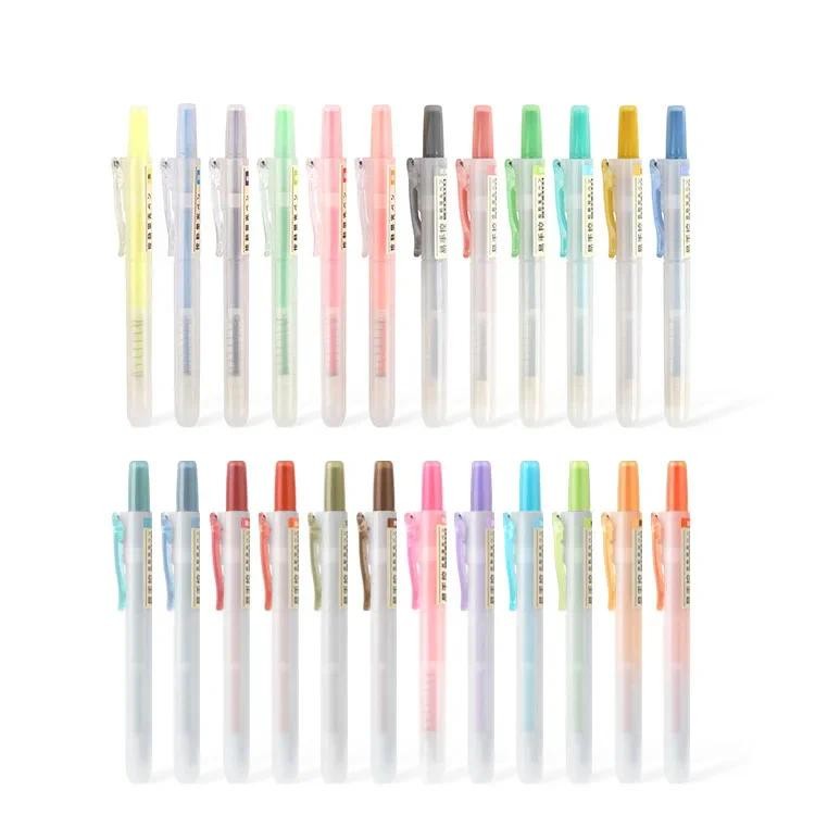 

1pc DS-805S Press Highlighter Retro Interchangeable Core Marker 24 Colors Optional School Office Stationery