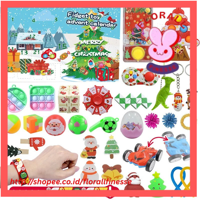 

Christmas Advent Calendar Gift Box for Kids DIY Jewelry Anti Stress Fidget Box 24Day Countdown Calendar Christmas Gift navidad