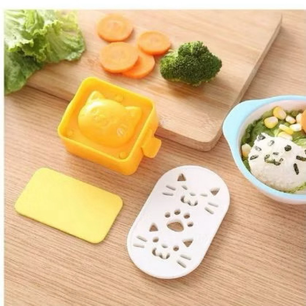 Cetakan Nasi Karakter / Cetakan Nasi Bento Set Bentuk Kartun Kucing