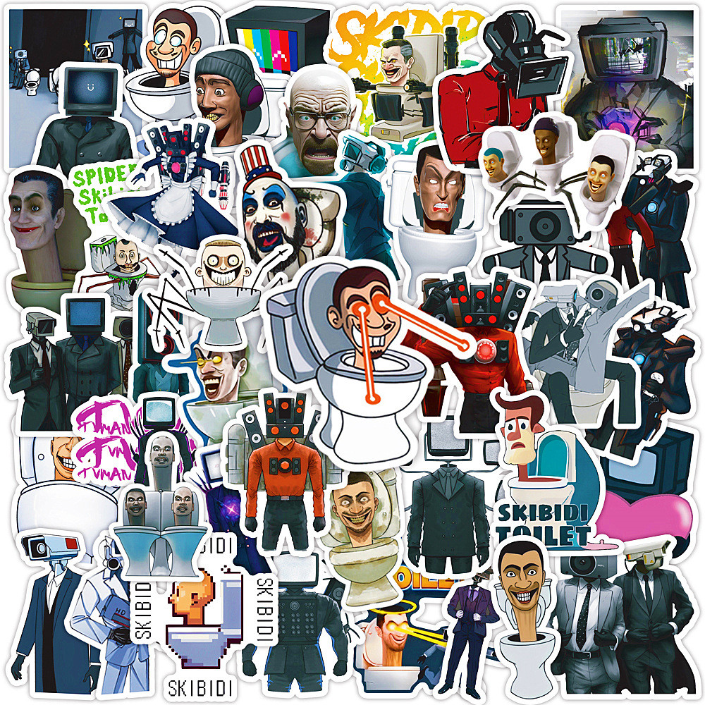 

10/30/50PCS Skibidi Toilet Cartoon Funny Game Waterproof Stickers Decals Skateboard Guitar Suitcase Freezer Graffiti Sticker