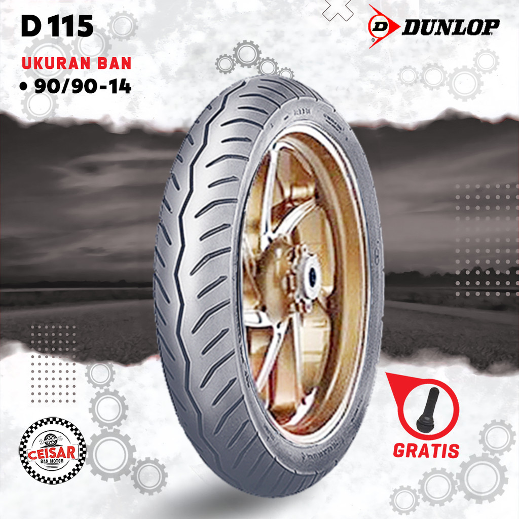 [PROMO MURAH] Ban Motor Matic DUNLOP D115 90/90 Ring 14 Tubeless