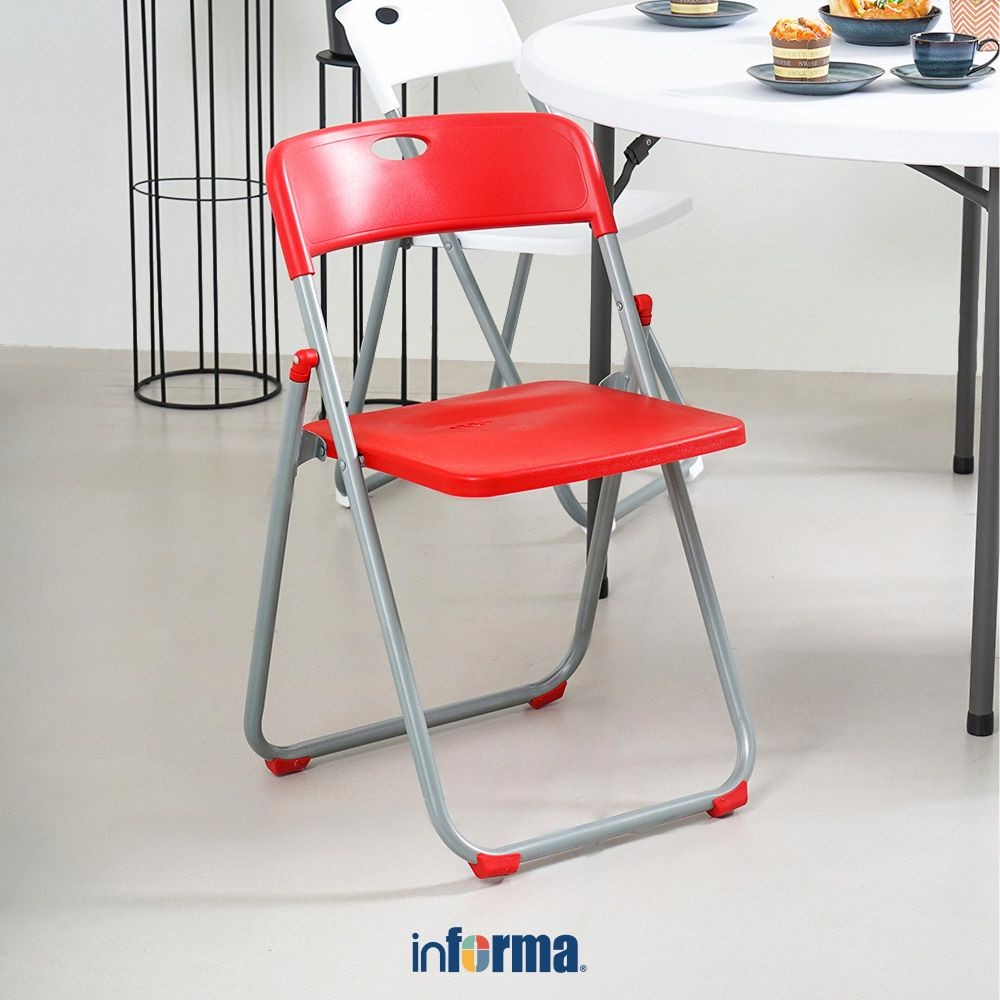 Informa Dean Kursi Lipat Plastik Pp - Merah Multifunctional Foldable Chair Serbaguna Kursi Acara Caf