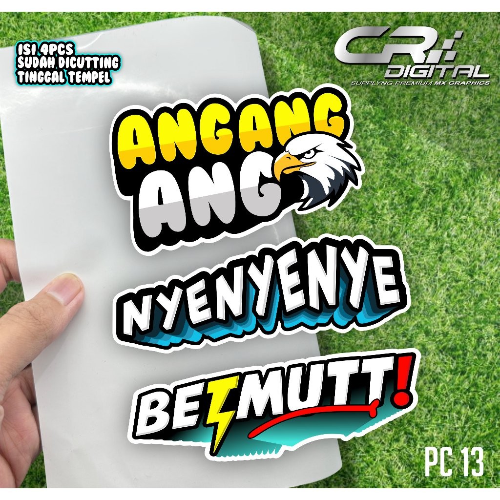 

Sticker Pack isi 3pcs Sticker Udah Di potong Sticker ANG ANG ANG, NYE NYE NYE, BETMUT VIRAL TERBARU PC13