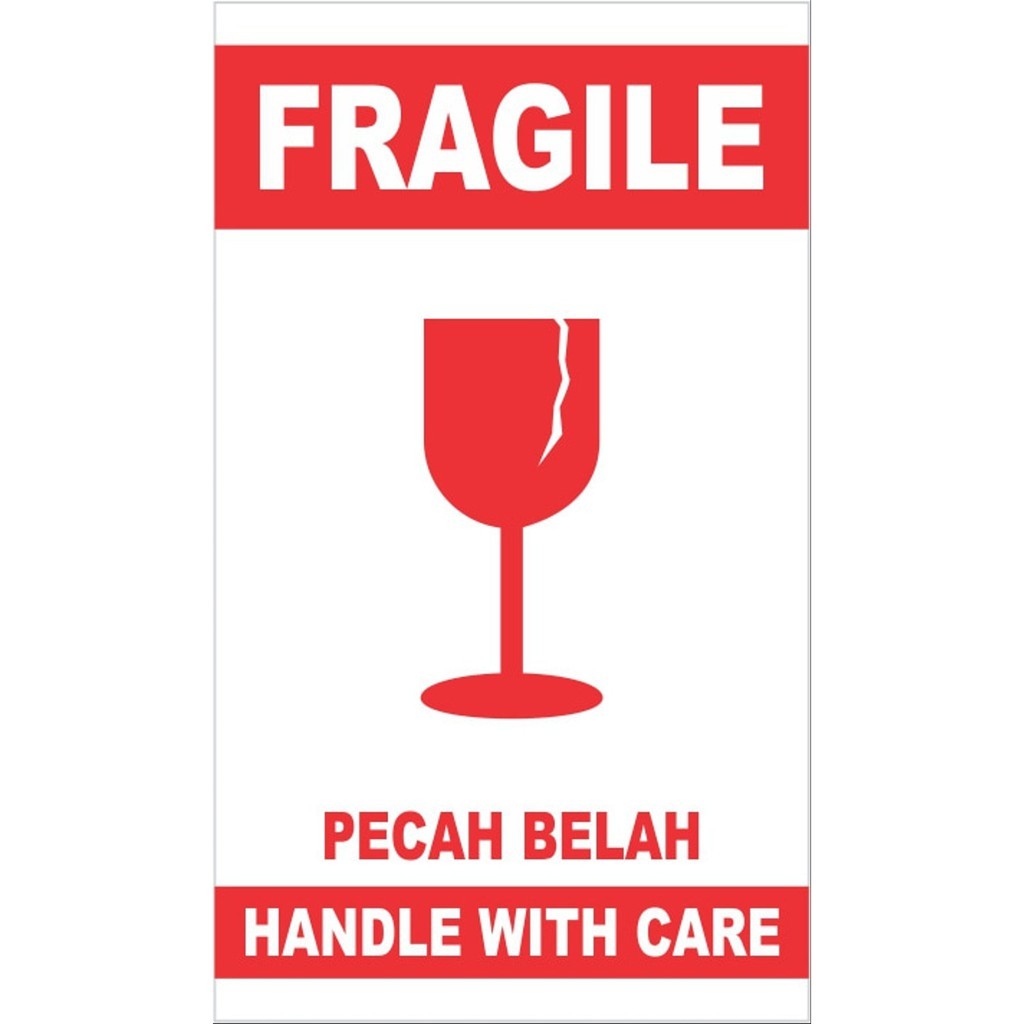 

Extra Sticker Fragile /Stiker Pecah Belah Jangan di banting Handle With Care (TIDAK DIJUAL TERPISAH)