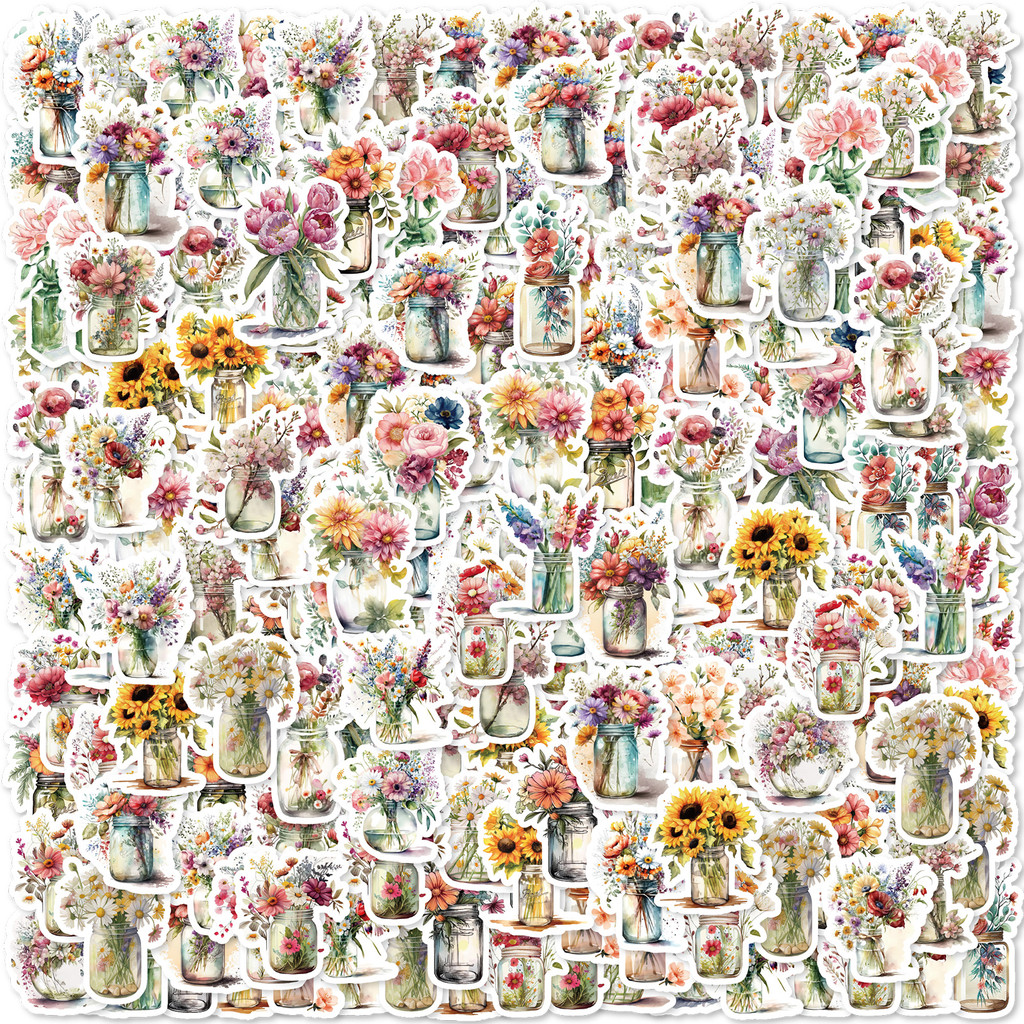 

30pcs Small Daisies, Roses, Sunflowers Retro-Themed Stickers Decorated Laptop Water Bottle Skateboard Classic Toy DIY Decal