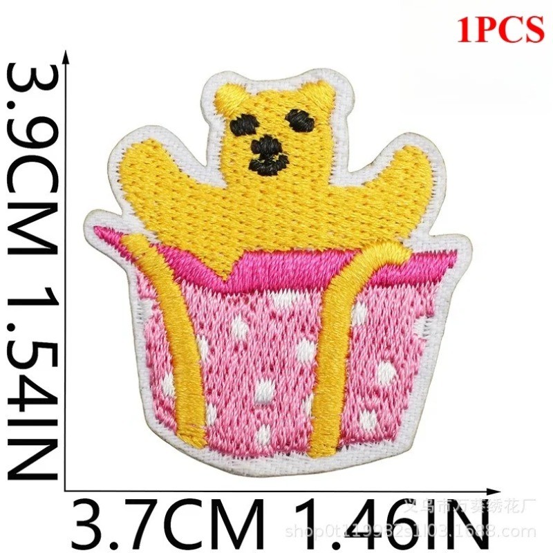 

Korean Handmade Embroidery Cloth Sticker Bear Patch Sticker Clothes Decoration Cute Cartoon Duckling Cloth Sticker Computer