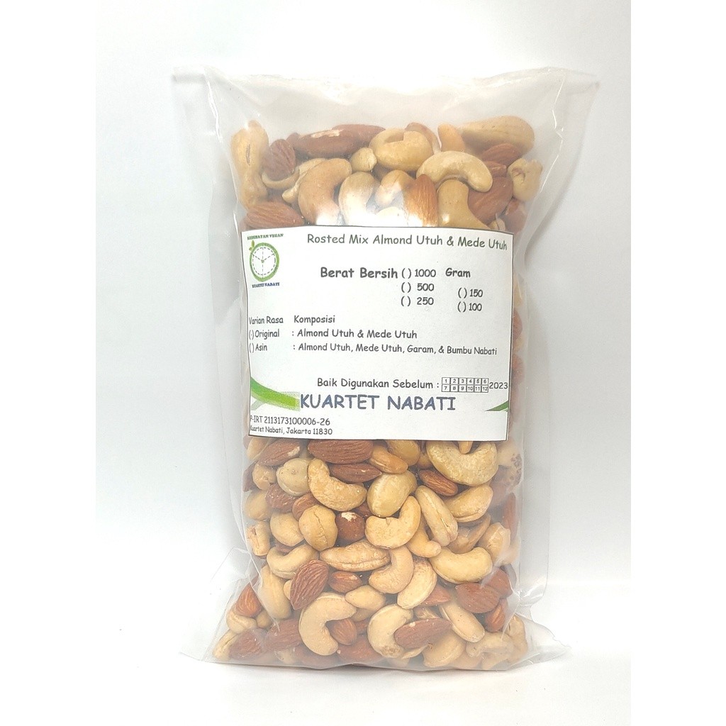 

500gr Mix Roasted Almond Utuh dan Mede / Cashew Utuh Varian Rasa Original/ Asin