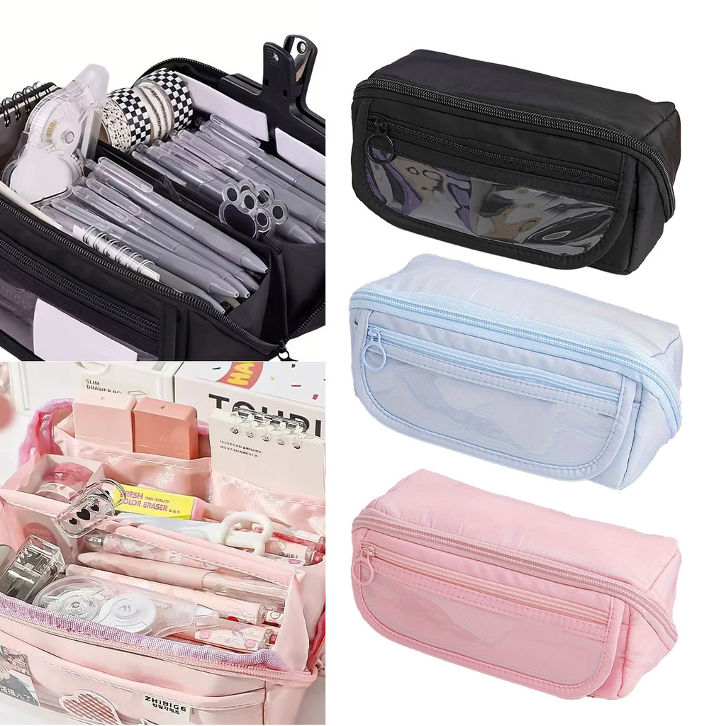 

Kanvas Tahan Air/Tas Pensil Warna Solid/9 Lapisan Organizer/Estetika Tinggi Unisex