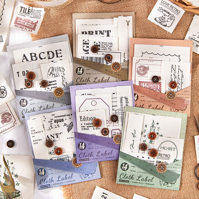 

6packs/Lot Private handicraft series retro paper message cloth memo pad