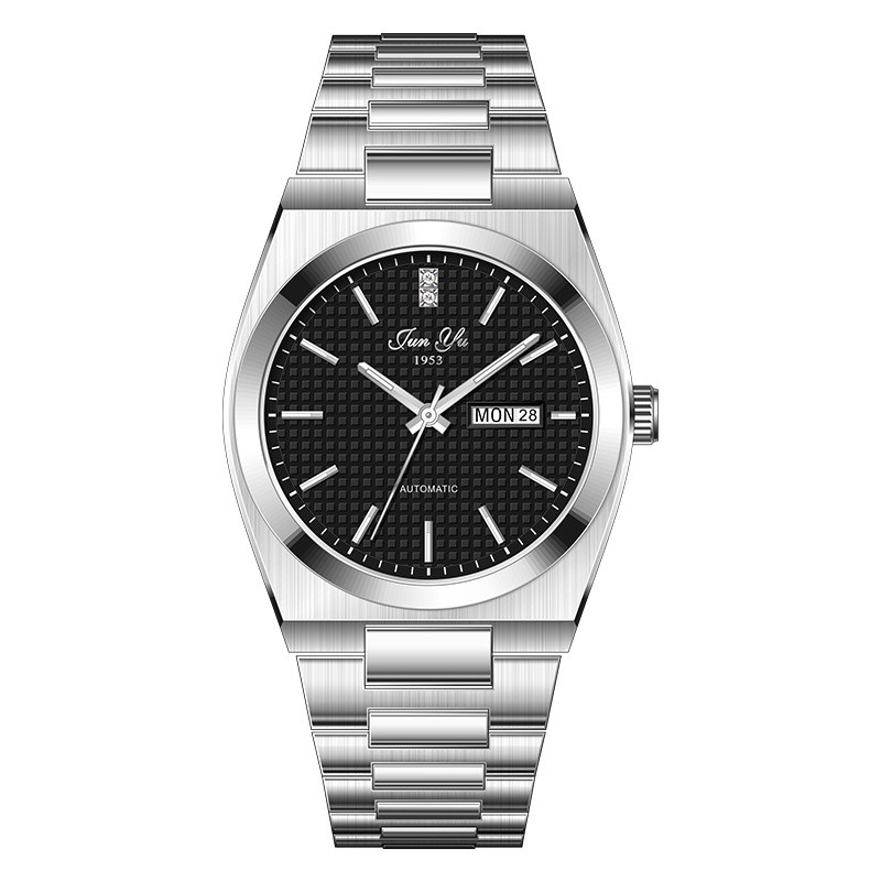 

Jam Tangan Pria Tahan Air Luminous Otomatis Mekanis Jam Tangan Kalender Ganda Bisnis Jam Tangan Trendy Pria Tali Baja