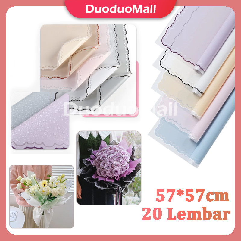 

(20 LEMBAR) Kertas Buket Cellophane Motif Awan Frame Transparan Kertas Buket Bunga Florist
