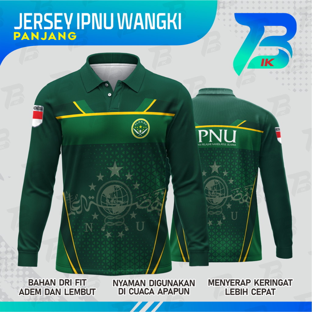 JERSEY WANGKI IPNU LENGAN PANJANG / KAOS KERAH IPNU FULLPRINT  /JERSEY POLO IPNU DRYFIT MILANO SPORT