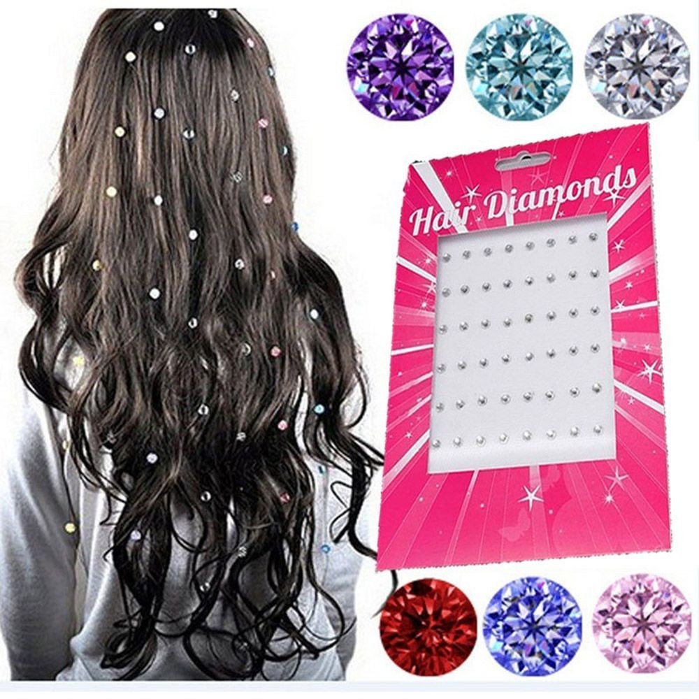 Women Beautiful 2 Bags Hair Styling Rhinestone Hairdo Hot Drilling Crystal Supplies Hair Dress Acces