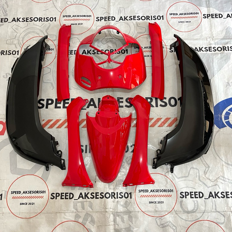 FULL BODY HALUS HONDA SCOOPY 2017 2018 2019 MERAH CABE MERAH HITAM