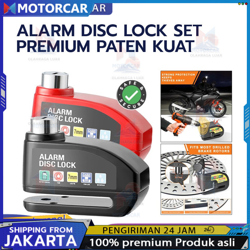 Gembok Disc Lock Cakram Alarm Motor Anti Maling Kunci Baja Kuat/gembok cakram motor anti maling/gemb