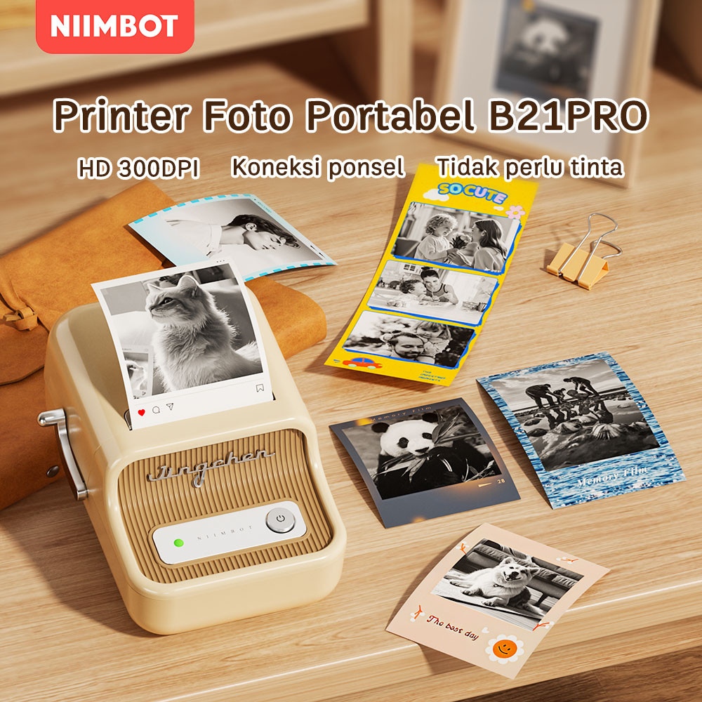 

NIIMBOT B21PRO HD Printer Foto 300dpi Printer Stiker Portabel Hitam-Putih untuk Mencetak Kenangan