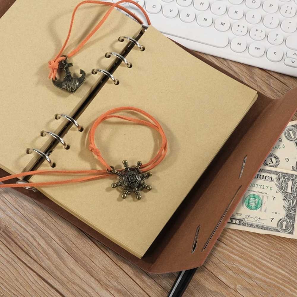 

NAKLVLSTR Toddi Buku Catatan Binder Kulit Notebook Retro Pirate Compass - ZB045