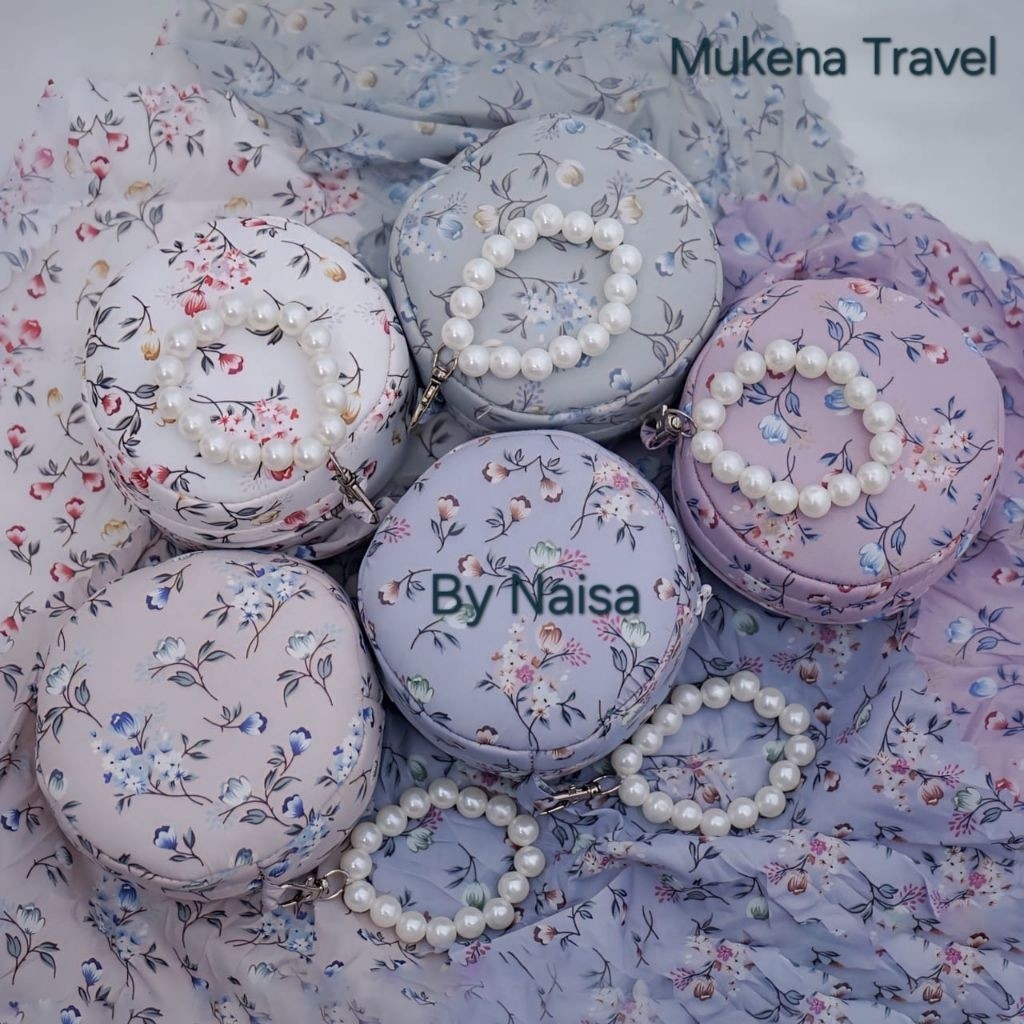 KALIIDRI By Naisa - Mukena Traveling Mini Pouch Premium Parasut Korea Resleting Dagu Lasercut | Muke