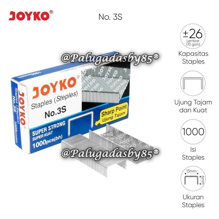 

(1 Kotak Kecil) GROSIR Staples JOYKO No.3S / Isi Stapler Refill Stapler Joyko No.3 S (1 Kotak Kecil)