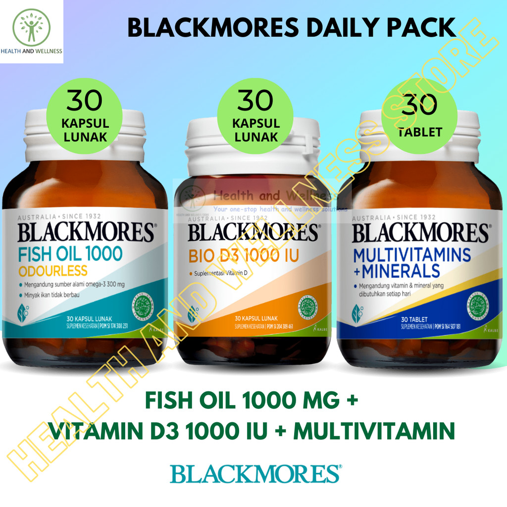 Blackmores Fish Oil 1000 Odourless Vitamin D3 1000 IU Multivitamins Minerals Paket