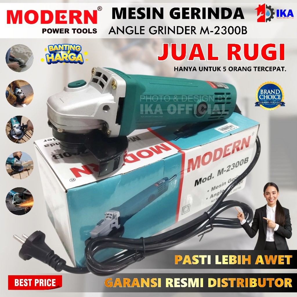 MODERN M-2300 B Gerinda Tangan 4 Inch Angle Disc Grinder Gurinda Grinda Listrik Mesin M2300B M-2300B