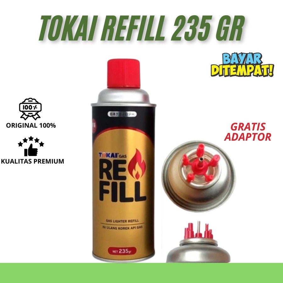Gas Lighter Refill Gas Isi Ulang Korek Api Gas Pemantik Refill 235GR Besar TOKAI