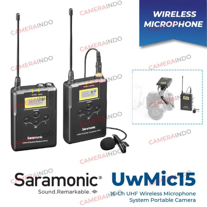 Mic Saramonic UwMic15 Wireless Lavalier Mic kamera RX15 TX15