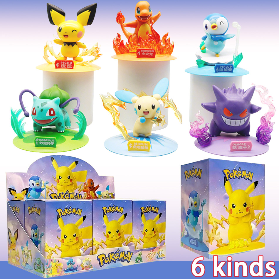 Pokemon Series Blind Box Pikachu Mewtwo Anime Figures Ornaments Dolls Gardevoir Sylveon Model Fans D