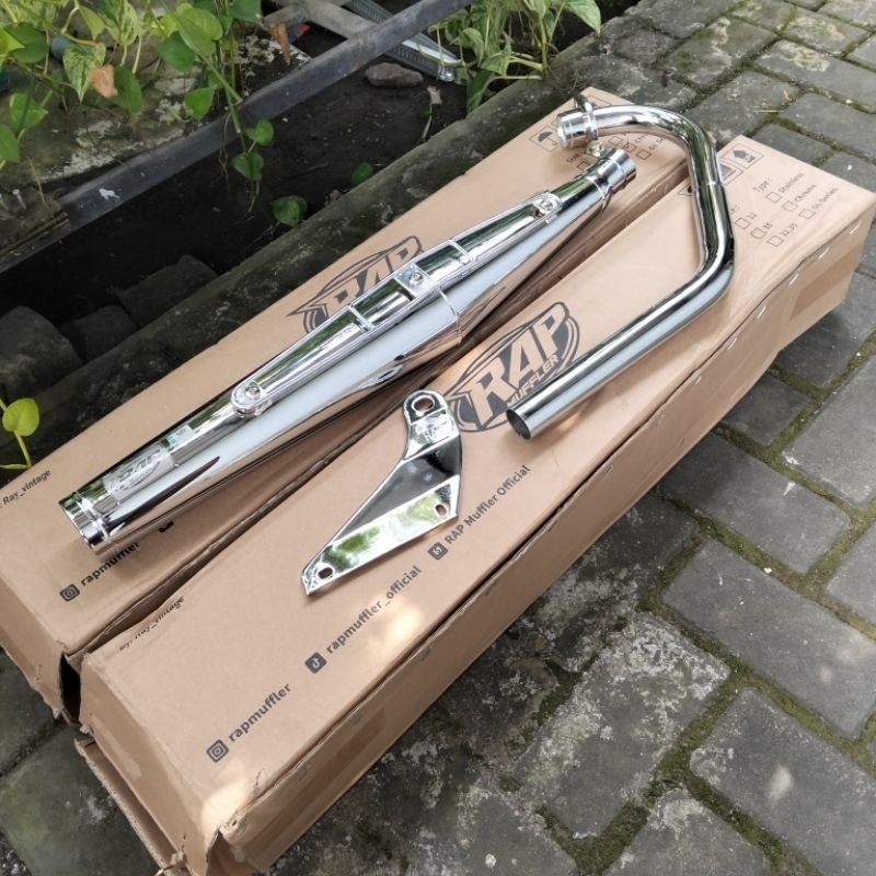 KNALPOT CB125J FULL CHROME KNALPOT CB125J RAP MUFFLER ORIGINAL