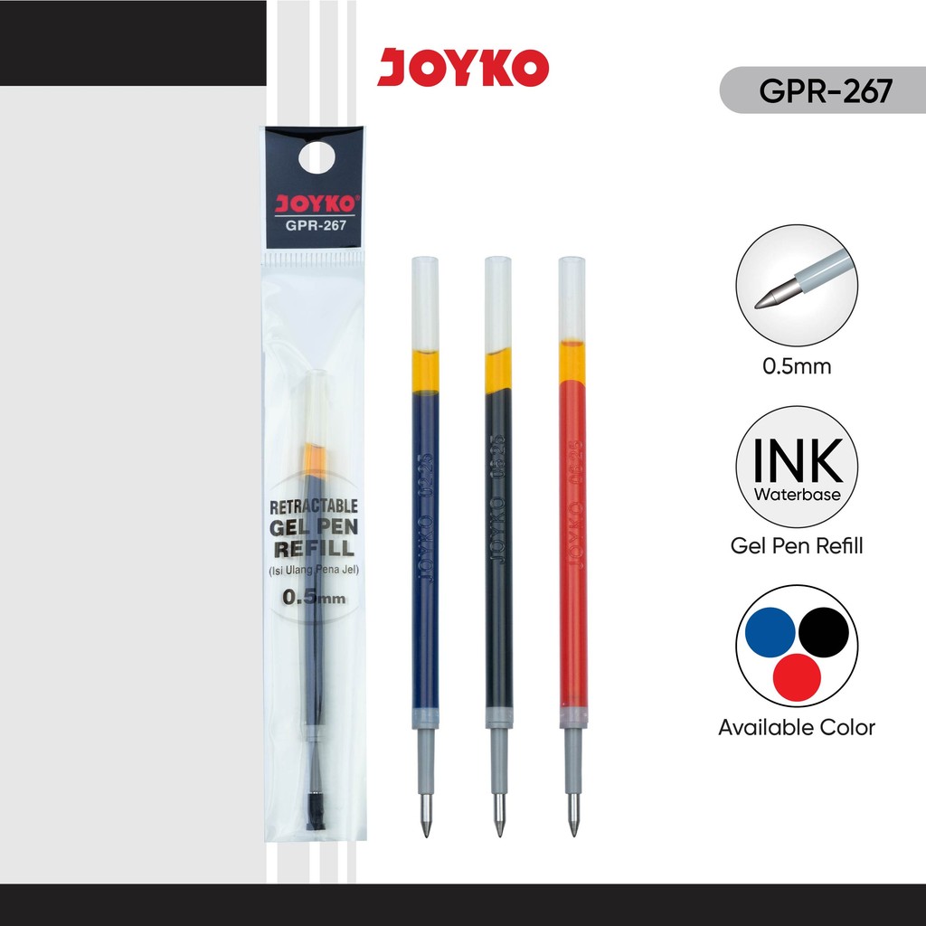 JOYKO Gel Pen Refill Isi Ulang Pen Isi Pulpen GPR-267 0.5 mm