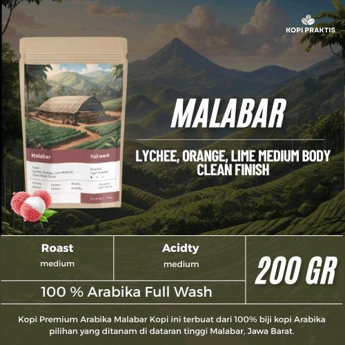 

ROASTED BEANS ARABIKA FULL WASH MALABAR 200 GR | BIJI KOPI SANGRAI | Coffee - GILING HALUS