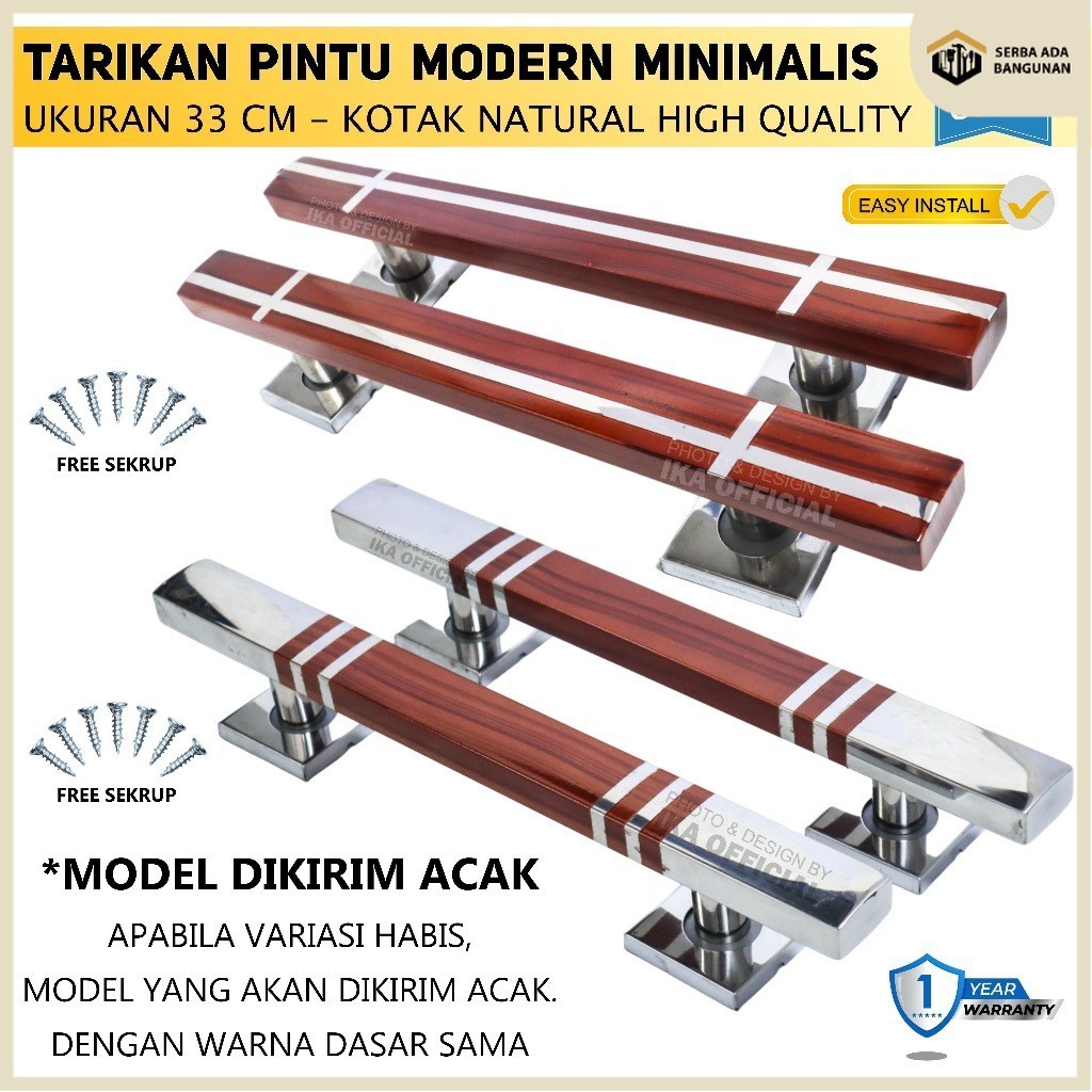 SAB PEGANGAN PINTU RUMAH 33CM KOTAK COKLAT/NATURAL atau PULL HANDLE / Handle pintu rumah 33cm gagang