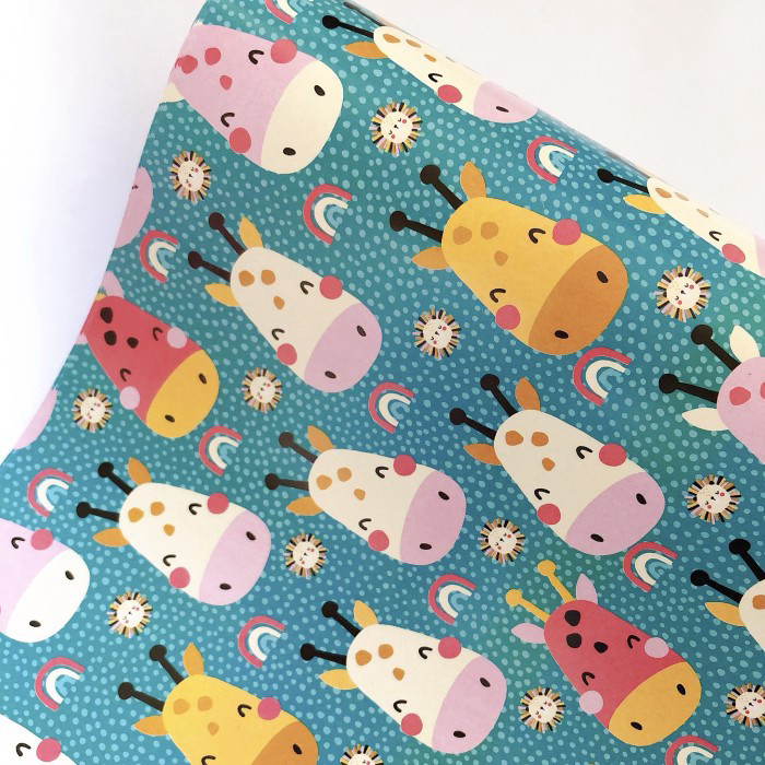 

Kertas Kado Giraffe Jerapah Biru