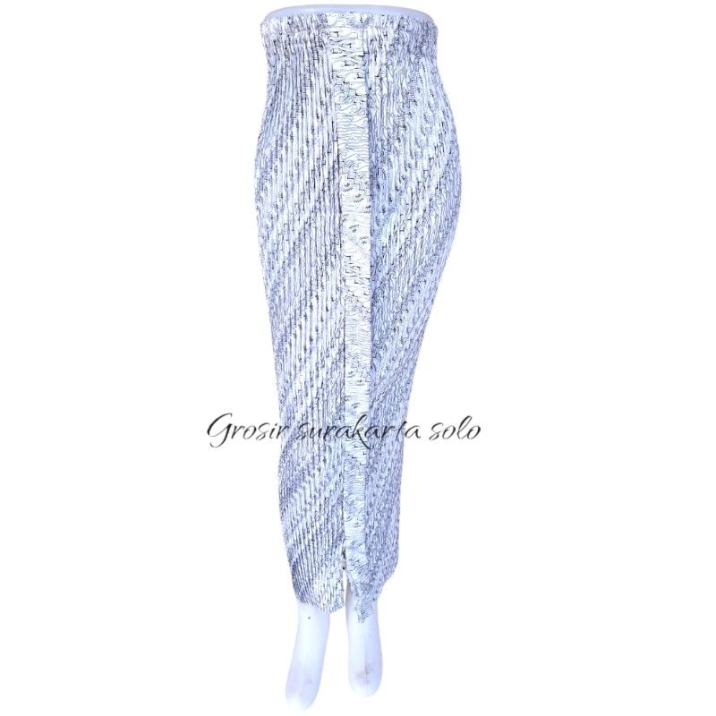 _ ORI _ Rok Plisket Batik motif Liris Putih/Rok plisket Wiru /Rok kondangan Rc