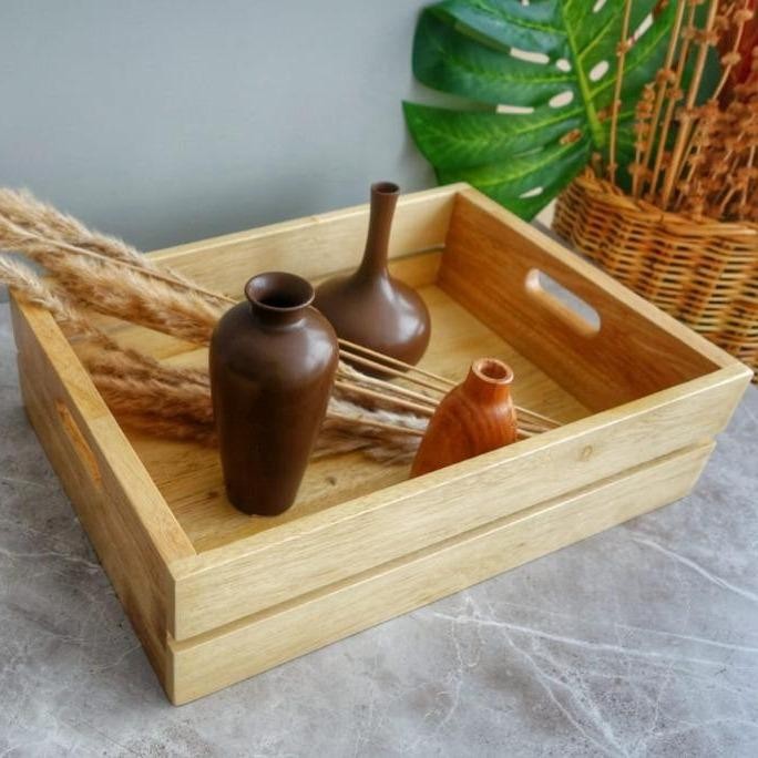 

Keranjang Kayu Kotak penyimpanan Hampers Keranjang buah wooden tray - Varnished, S