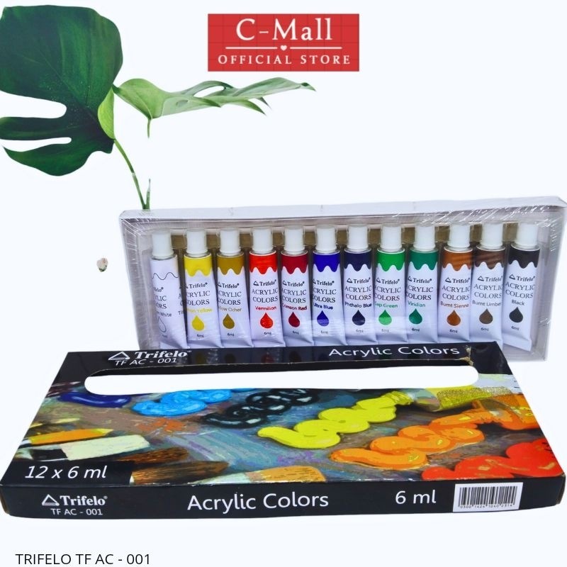 

C-Mall Acrylic Colors Trifelo 12X@6ml / Cat Akrilik Trifelo 12w x 6ml TF AC-001