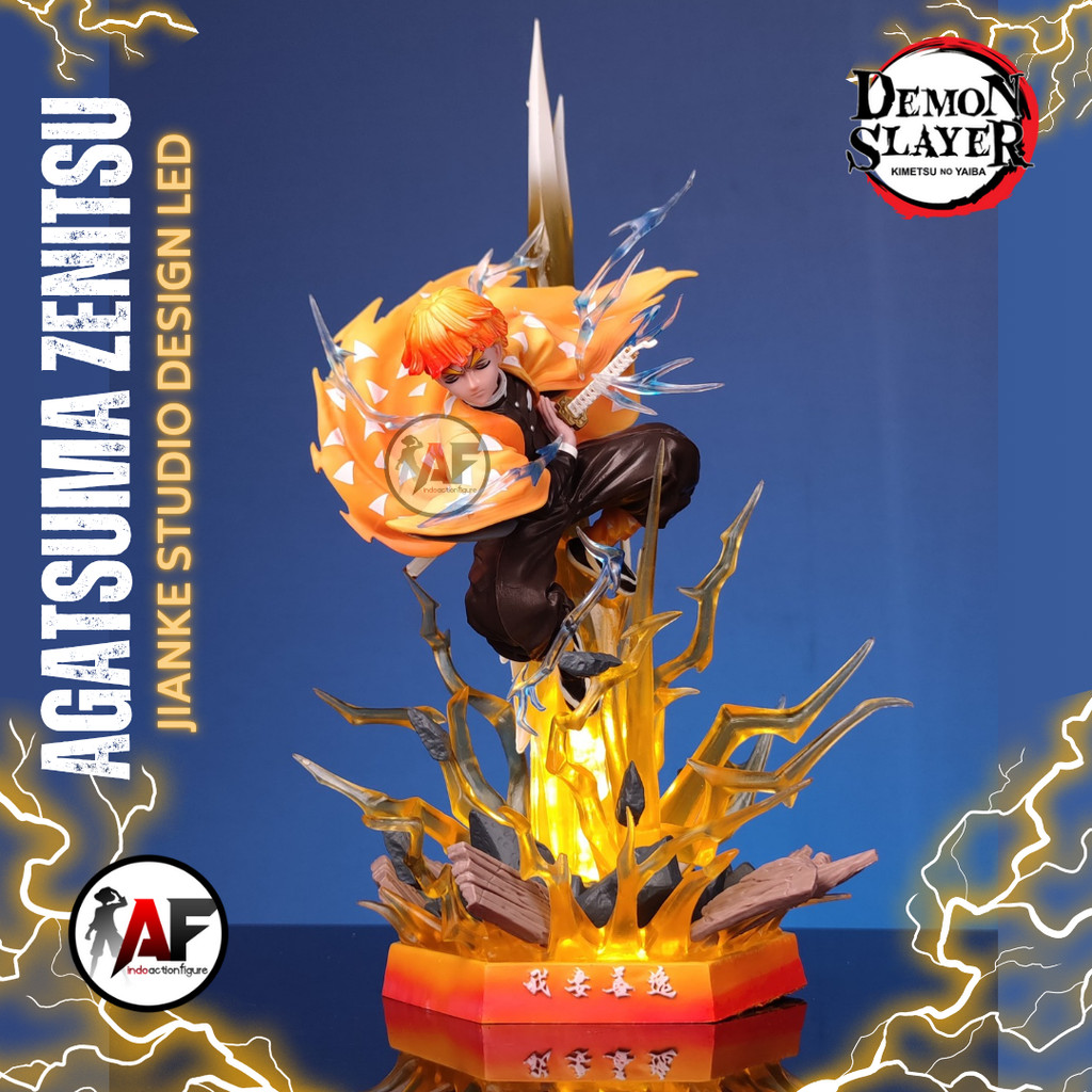 Statue Action Figure Demon Slayer Agatsuma Zenitsu JianKe studio design premium LED
