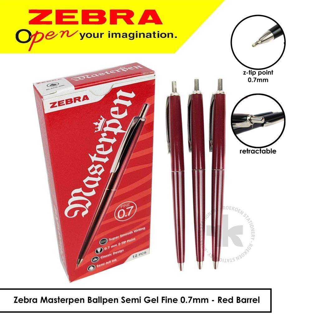 

Zebra Masterpen Ballpen Semi Gel Fine 0.7mm