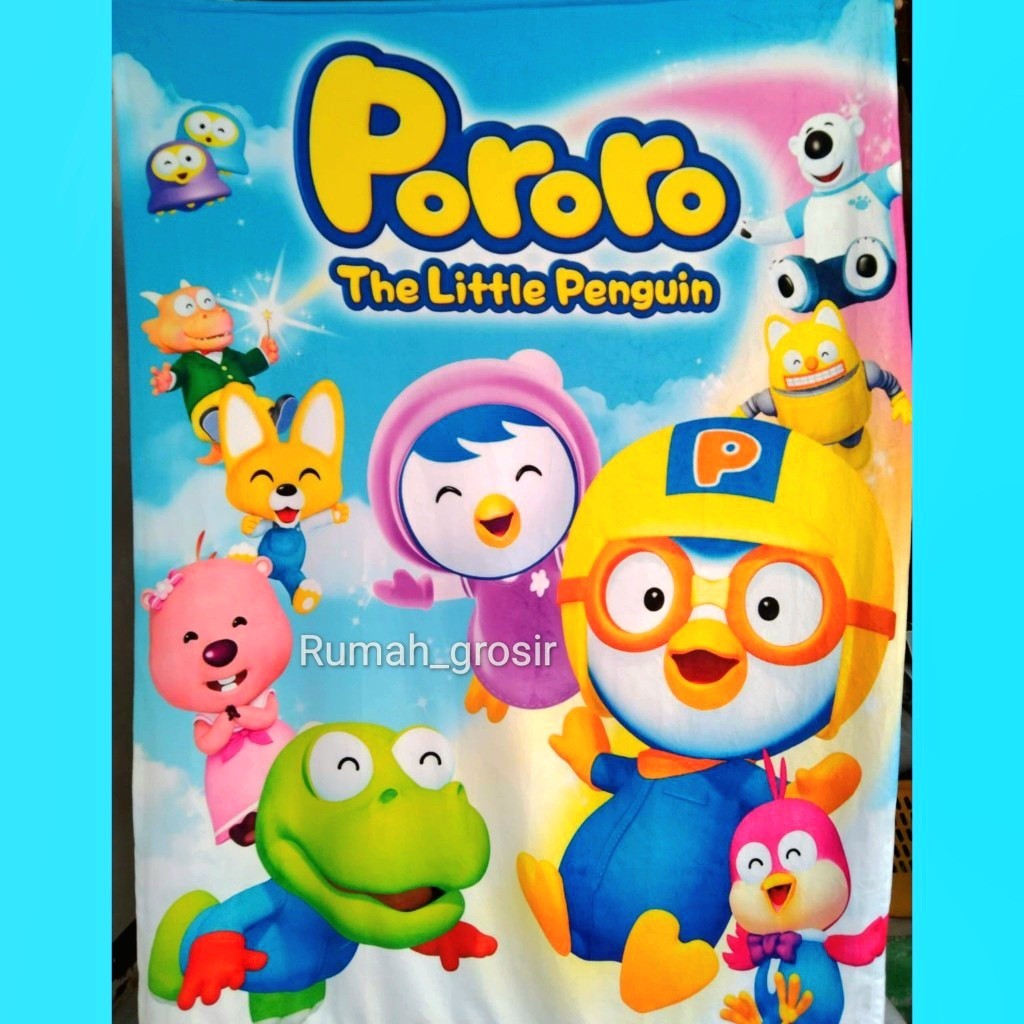 (Rumah Grosir Boneka) Selimut Pororo Loopy The Little Penguin Printing Blanket Lembut