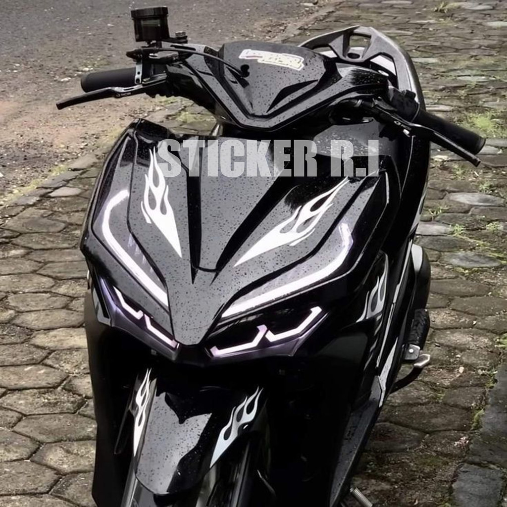 Skotlet hitam glossy hitam kilap stiker