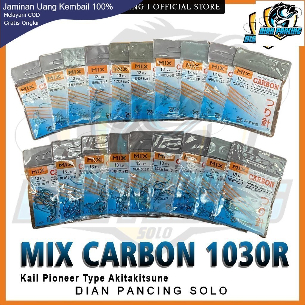 KAIL PANCING MIX CARBON 1030R AKITAKITSUNE UKURAN 0.1 sampai 15