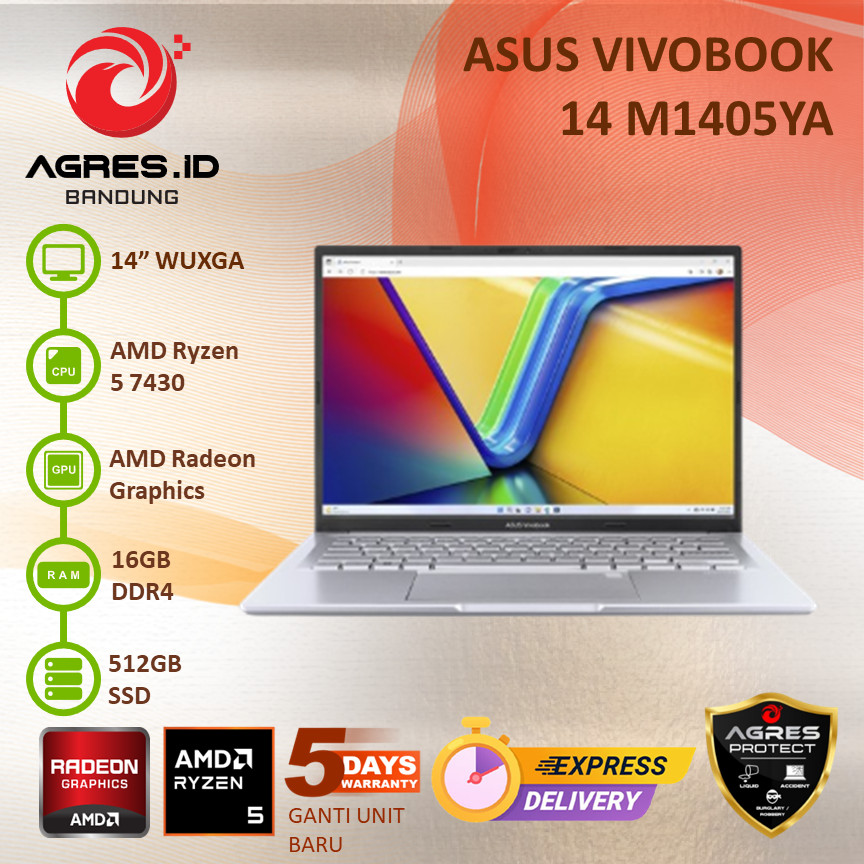ASUS VIVOBOOK 14 M1405YA RYZEN 5 7430U 16GB 512GB 14" WUXGA